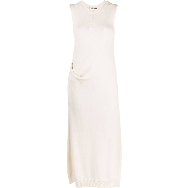 Jil Sander - fine-knit maxi dress - women - Ramie/Cotton/Cellulose - 36 - Neutrals