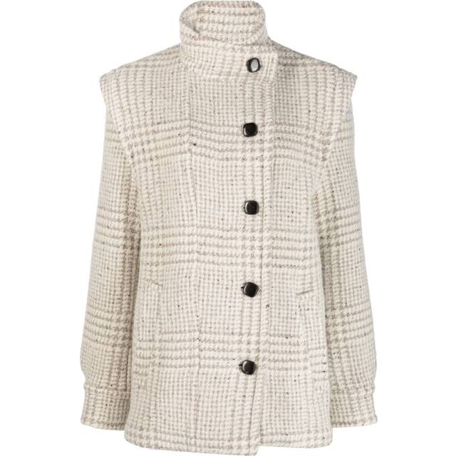 IRO - checked virgin wool coat - women - Virgin Wool/Cotton/Viscose - 34 - Neutrals