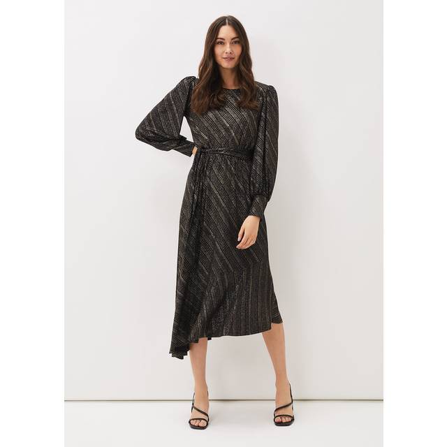 Phase Eight Women's Clairette Asymmetric Sparkle Dress - Black - 12