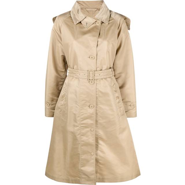 Moncler - hooded belted trench coat - women - Polyamide - 0 - Neutrals