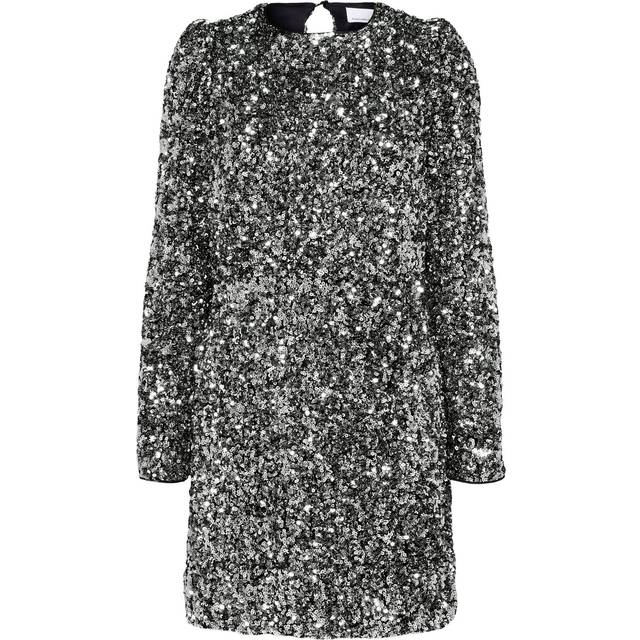 Selected Sequin Mini Dress - Silver