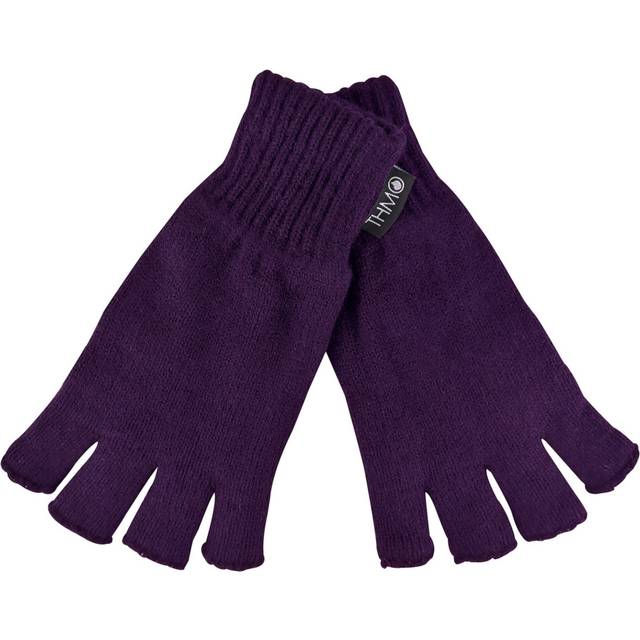 THMO Womens Ladies Thermal Fingerless Gloves - Purple - One Size