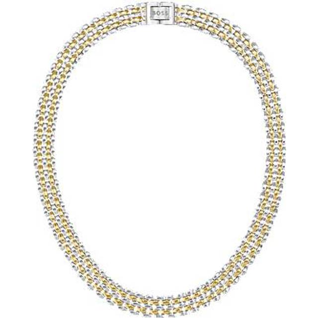 BOSS Isla Two Tone IP Steel Multi Link Chain Necklace