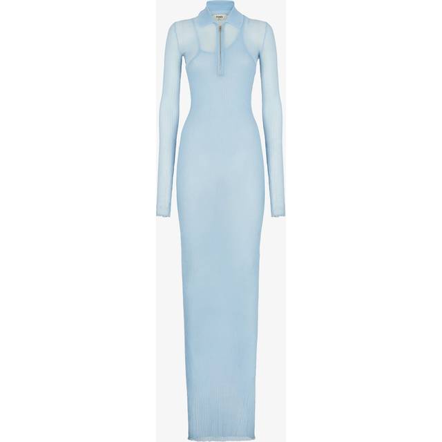 Fendi silk knit dress - Sky Blue - 40