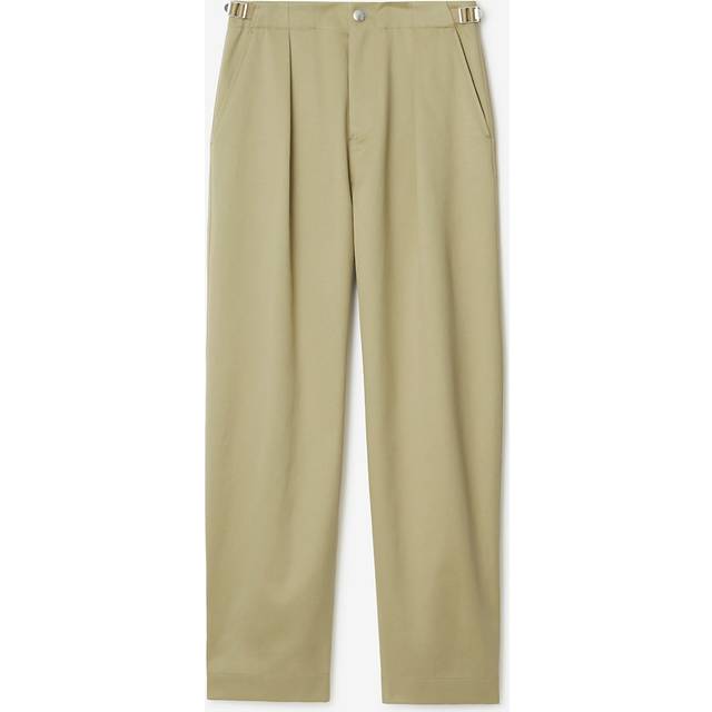 Cotton Satin Trousers - Beige (UK 8)