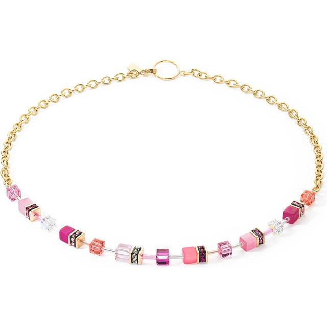 COEUR DE LION GeoCUBE® Iconic Chain Halskette gold-magenta