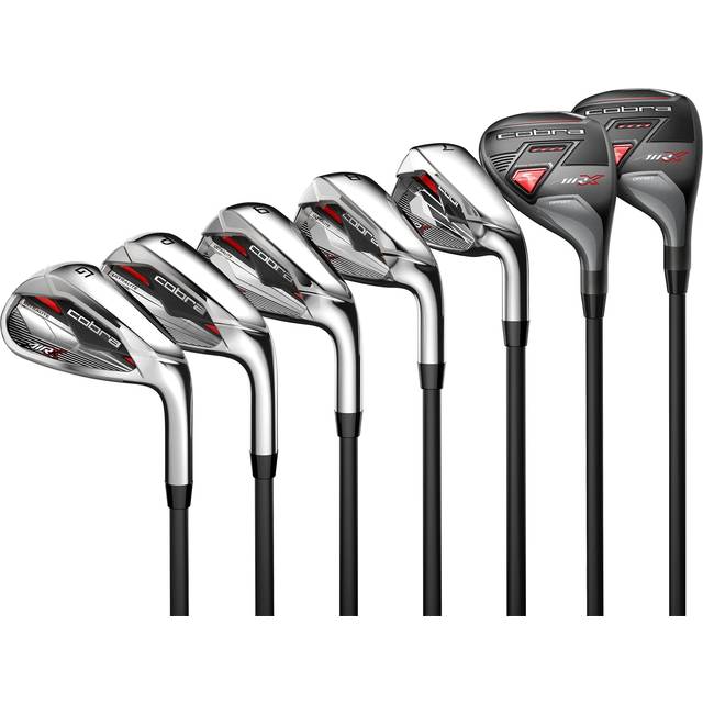Cobra Golf 2022 Air X Iron Combo Set (herr, högerhand, Cobra Ultralite, Reg Flex, 4-PW), krom-röd
