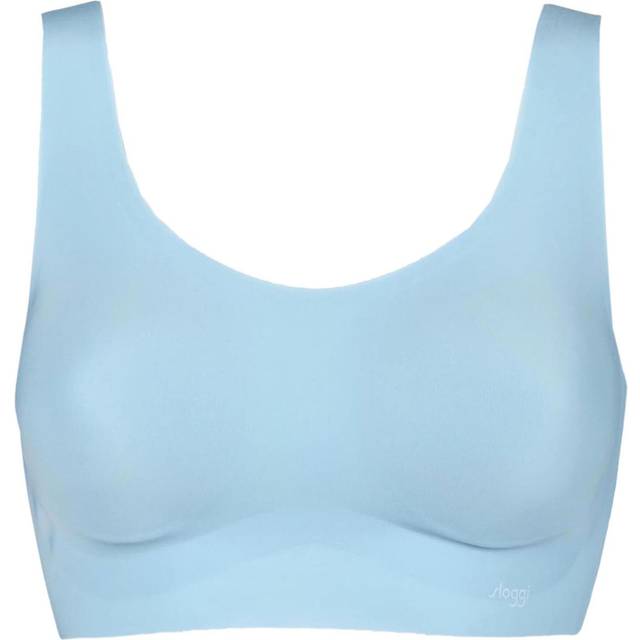 1 Pack Soft Turquoise Zero Feel Seamfree Bralette Top with Removable Pads Ladies Large - Sloggi - Blue