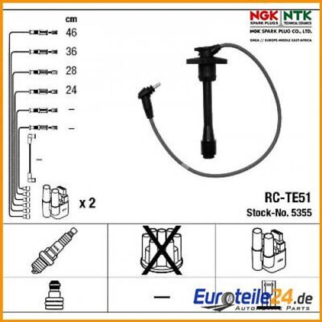 Ignition Cable Kit RC-TE51 NGK RCTE51