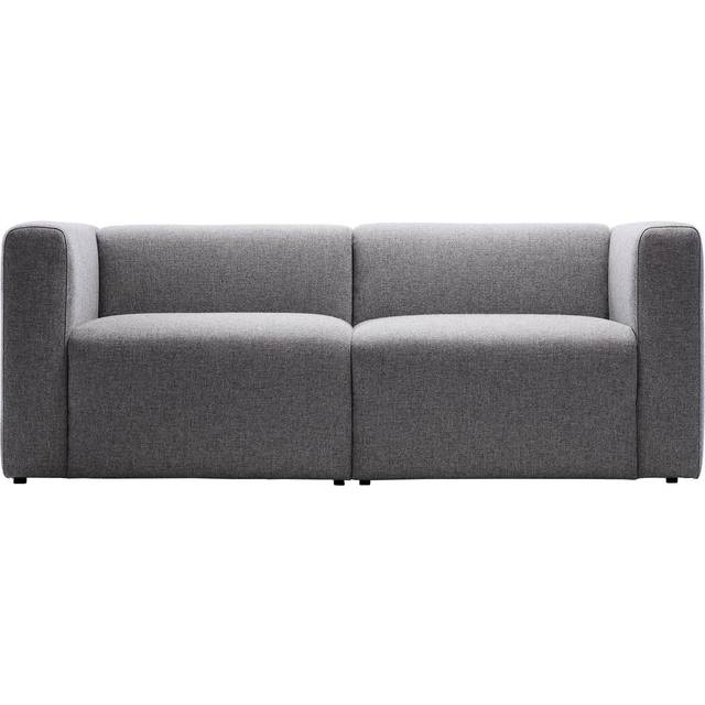 HAY - Mags 2 Seater Sofa 194x95.5x67cm - hellgrau/Stoff Hallingdal 130/BxHxT 194x67x95,5cm/Füße Kiefernholz schwarz gebeizt - light grey (70.0 x 120.0 x 100.0cm)