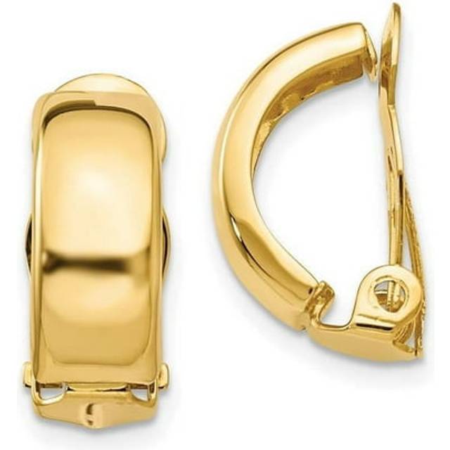 14K Yellow Gold Non-Pierced Polished Earrings