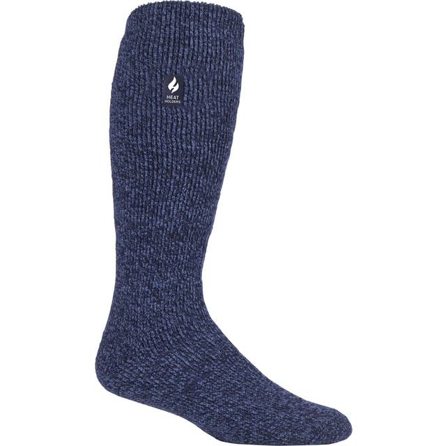 Mens 1 Pair SOCKSHOP Long Heat Holders 2.3 TOG Thermal Socks Denim L 6-11 - Blue