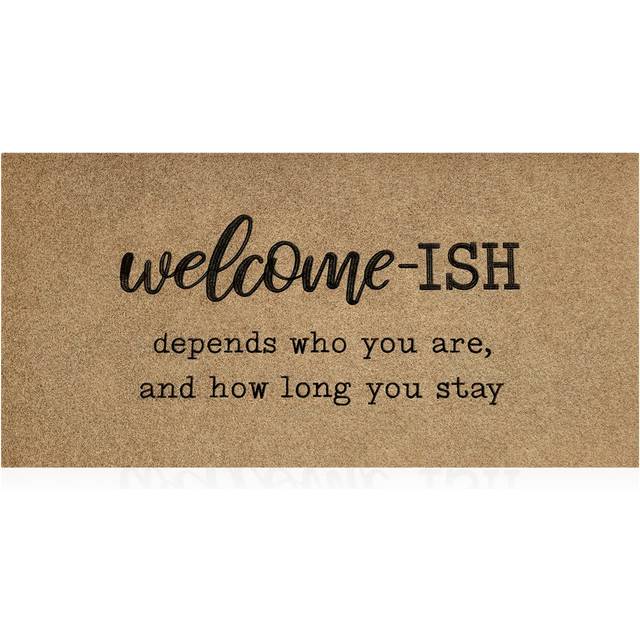 Large Welcome Mats Outdoor Front Door Mat Funny Welcomeish Doormats Inside Outside Rug Entryway Mats 18x47 for Laundry High