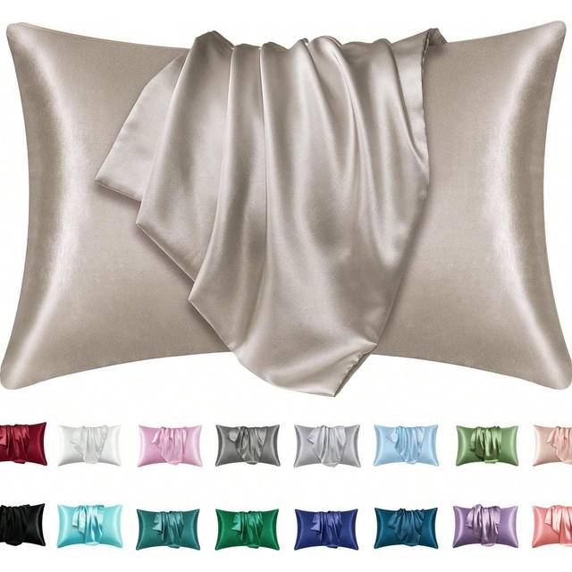 2 st Örngott För Hår Och Skinn , Silke Satin Örngott Örngott Uppsättningar Av 2 , Silke Kudde Skydd Med Kuvert Stängningslås - Kaki (50*75,48cm*74cm,50cm*66cm,51cm*91cm,50cm*102cm)