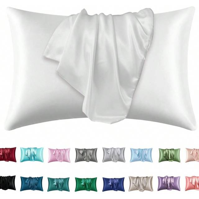 2 st Örngott För Hår Och Skinn , Silke Satin Örngott Örngott Uppsättningar Av 2 , Silke Kudde Skydd Med Kuvert Stängningslås - Vitt (50*75,48cm*74cm,50cm*66cm,51cm*91cm,50cm*102cm)
