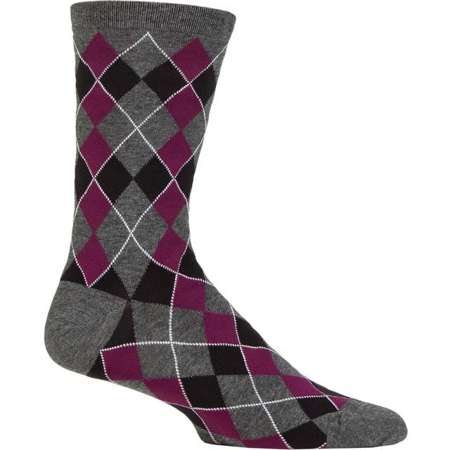 Mens 1 Pair Thought Ivan Check Organic Cotton Socks Dark Grey Marle 7-11