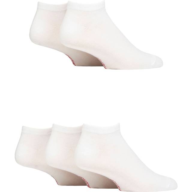 Mens 5 Pair SOCKSHOP Bamboo Striped and Plain Trainer Socks White 7-11 Mens