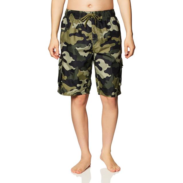 Kanu Surf Men's Standard Barracuda Swim Trunks Regular & Extended Sizes  Camo Army Green  Medium