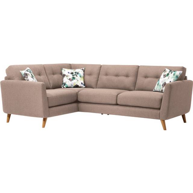 Mink Fabric Sofas - Corner Sofa Right Hand - Evie Range - Oak Furnitureland