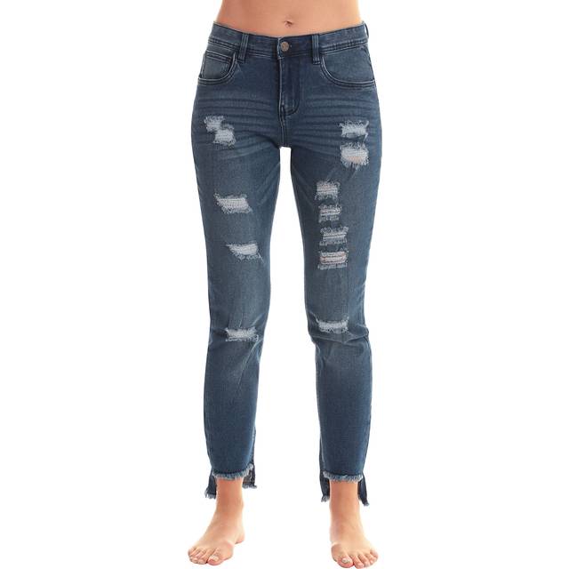 Just Love Denim Wash Ripped Jeggings for Women 6956-MDDEN-S