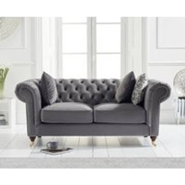 Kensington Chesterfield Dark Grey Velvet 2 Seater Sofa