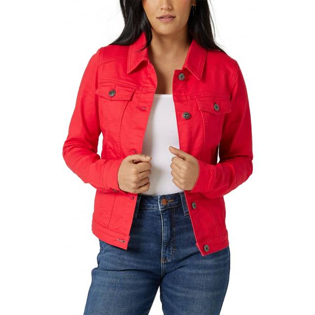 Wrangler Authentics Women's Stretch Denim Jacket  Red  X-Large