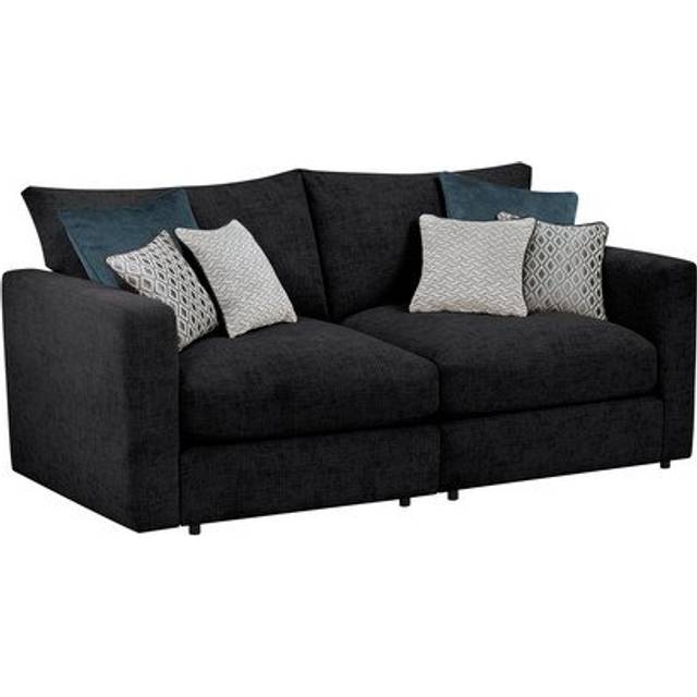 Charcoal Fabric Sofas - Modular 2 Seat Sofa - Malvern Range - Oak Furnitureland