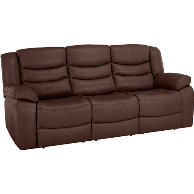 Tan Leather Sofas - 3 Seater Sofa - Marlow Range - Oak Furnitureland