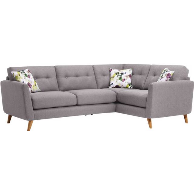 Silver Fabric Sofas - Corner Sofa Left Hand - Evie Range - Oak Furnitureland