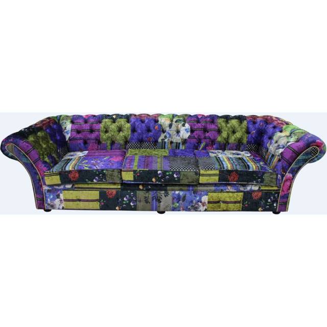 Chesterfield Balmoral Patchwork 4 Seater Sofa Settee London Multi Velvet
