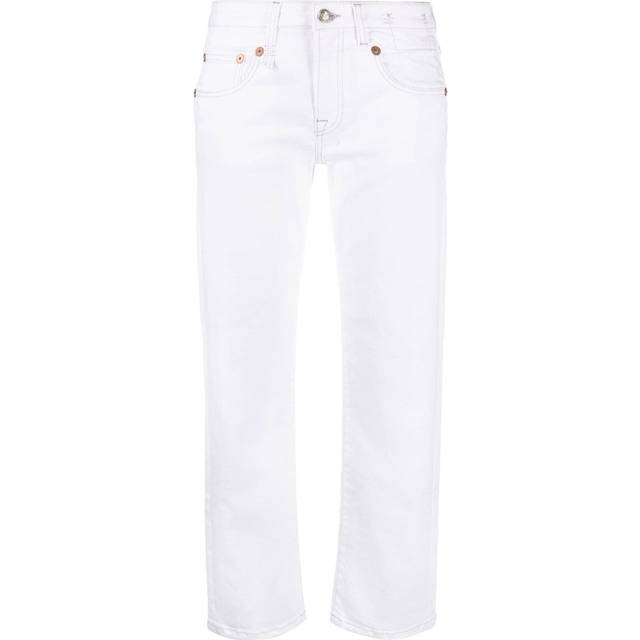 R13 - distressed-edge straight-leg jeans - women - Cotton/Spandex/Elastane - 28 - White