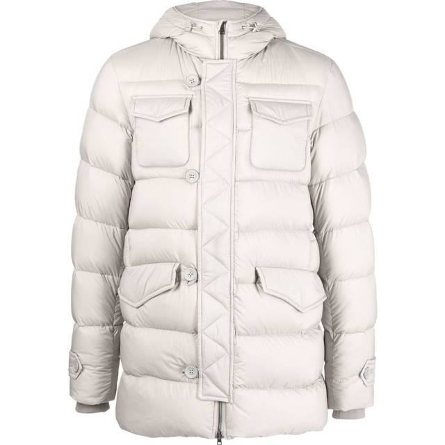 Herno - multi-pocket goose down jacket - men - Polyamide/Feather Down/Polyurethane/Polyester/Goose Down - 52 - Grey