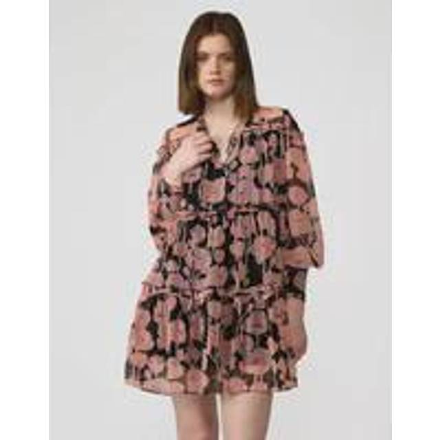 Women's Ted Baker Sandror Womens Swing Mini Dress With Ruffled Tiers - Black - Size: 10