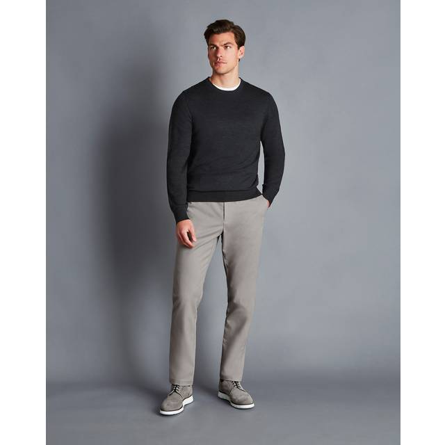 Charles Tyrwhitt Non-Iron Chinos, Light Grey