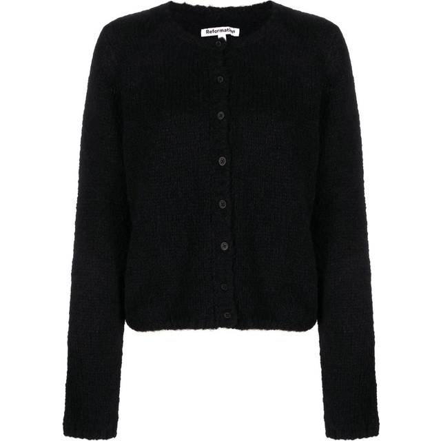 Reformation - Clara crew neck cardigan - women - Alpaca Wool/Nylon/Merino - S - Black