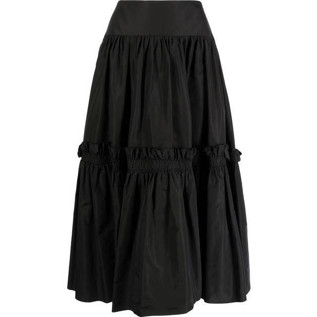 Alex Perry - Ruffled Full silk midi skirt - women - Silk - 14 - Black