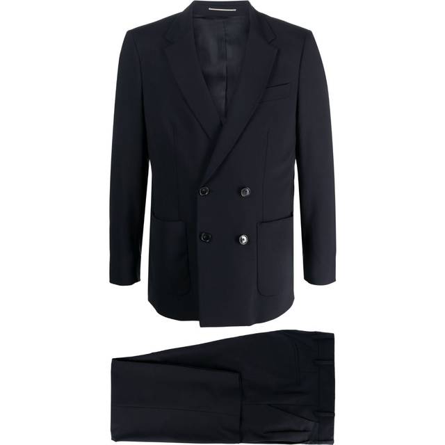PT Torino - notched-lapel double-breasted blazer - men - Polyamide/Elastane/Virgin Wool/Viscose - 48 - Blue