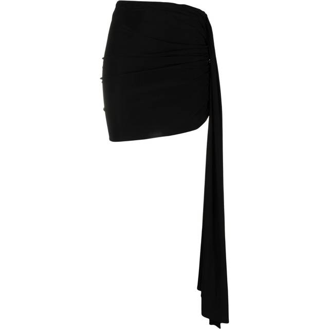 Magda Butrym - draped asymmetric miniskirt - women - Spandex/Elastane/Viscose - 36 - Black