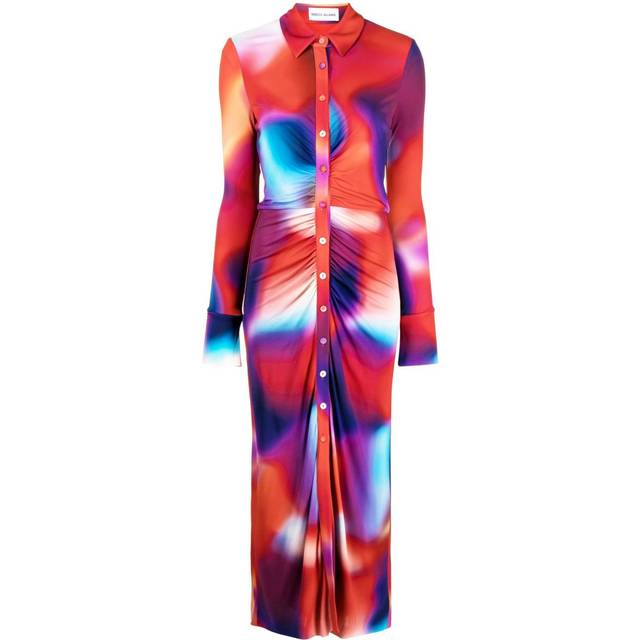 Rebecca Vallance - Del Prado long-sleeve midi dress - women - Viscose - 6 - Purple