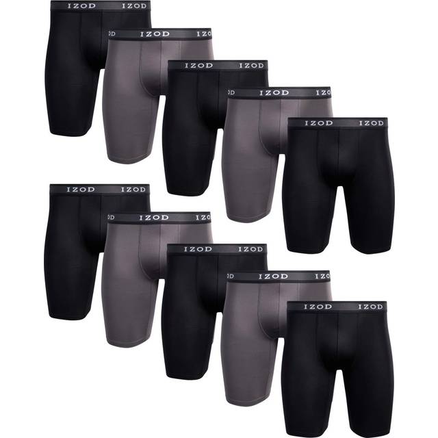 IZOD Men's Underwear - Long Leg Performance Boxer Briefs (10 Pack)  Si