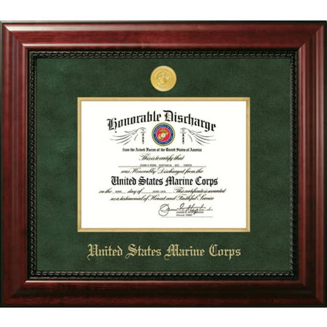 Campus Images MADEXGF001 8.5 x 11 in. Patriot Frames Marine Discharge Executive Mahogany Frame with Gold Medallion & Gold Filet