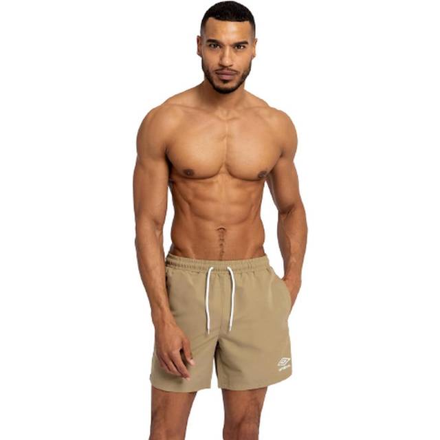 Umbro Mens Taped Swim Shorts (Khaki) - Size Small