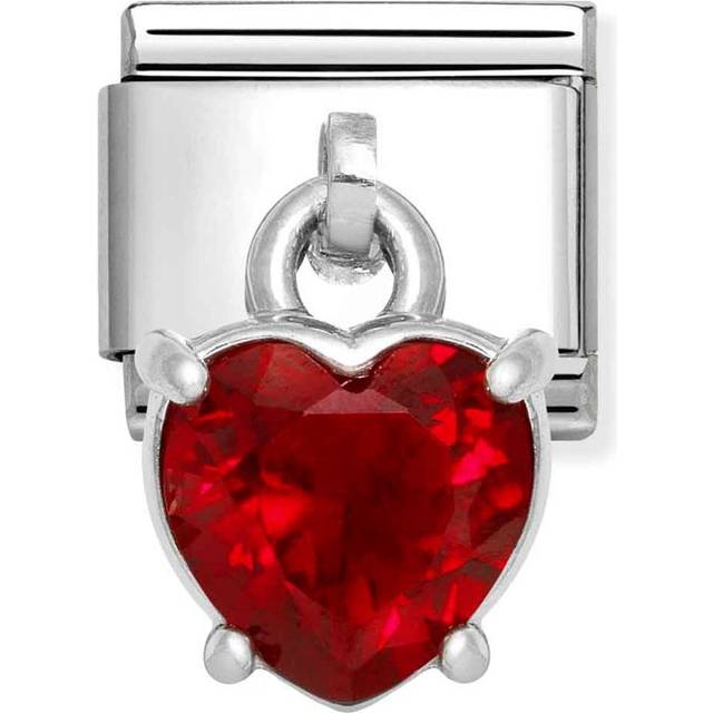 Nomination Classic Silver CZ Red Heart Sparkly &amp; Stones Charms
