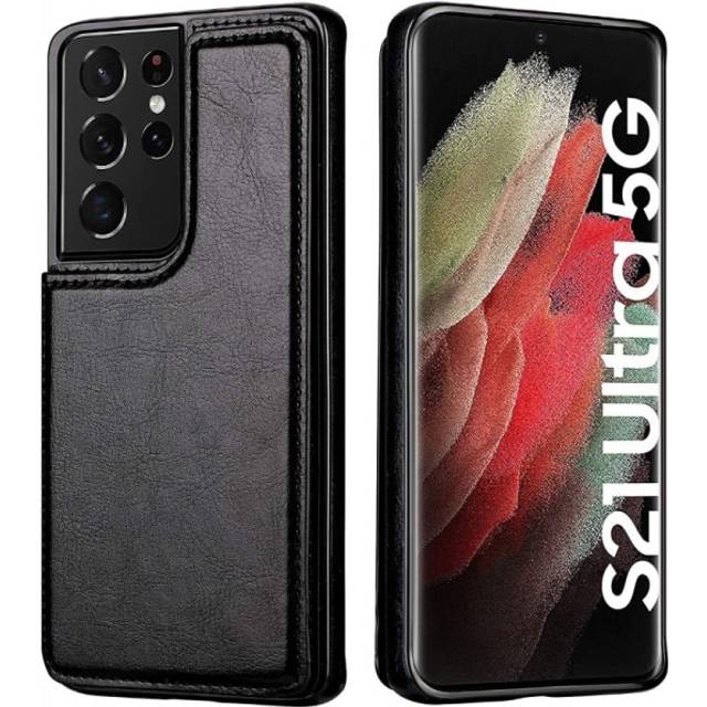 Samsung S21 Ultra Stöttåligt Skal Korthållare 3-FACK Flippr
