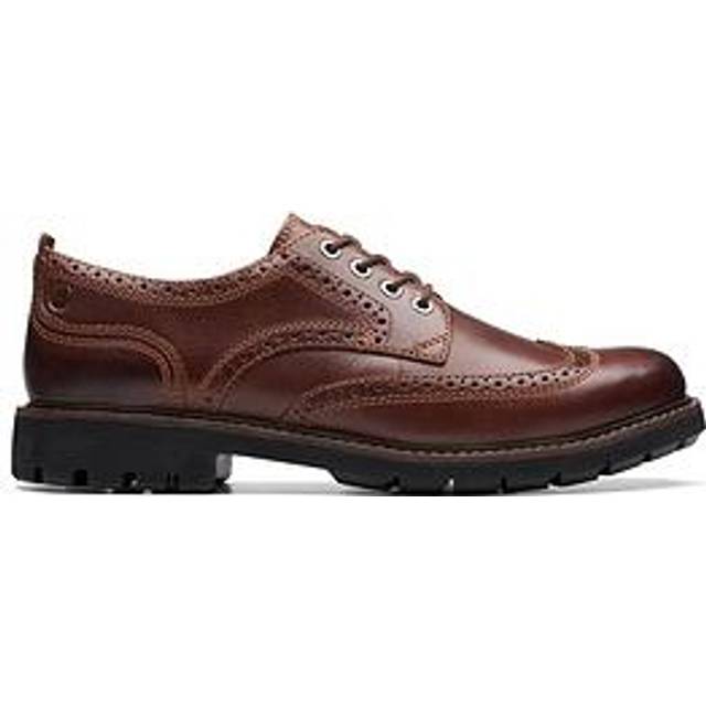 Clarks Batcombe Herren Echtleder-Schuhe im Oxford Stil Business-Schuhe Schnür-Schuhe Halbschuhe 26173439 7 Rot-Braun