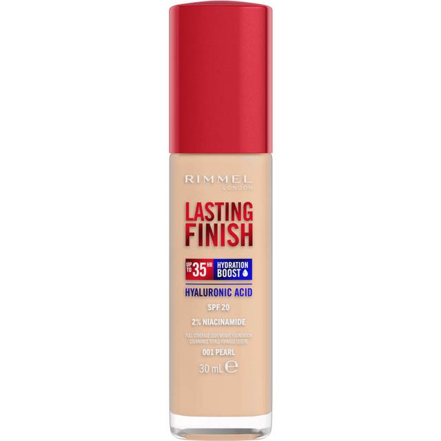 Rimmel London Lasting Finish till 35 timmar, 302 varm oliv, foundation, långvarig, fuktgivande, vegansk formula, full täckning, 30 ml