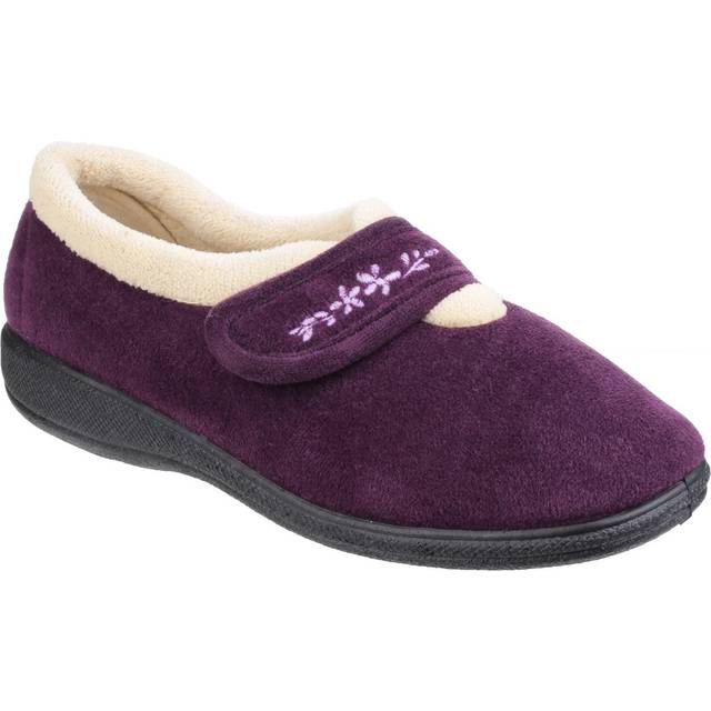 Fleet & Foster Capa Touch Fastening Memory Foam Slipper Female Plum UK Size 3