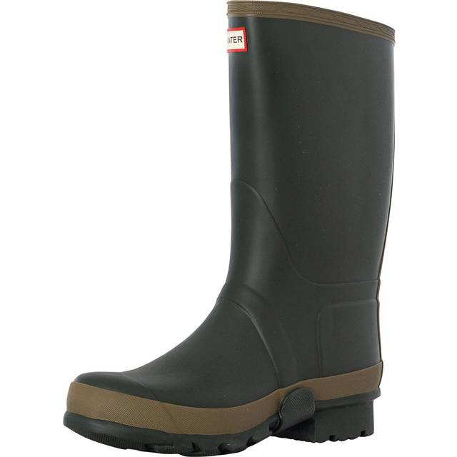 Hunter Field Gardener Tall Rubber Men's Mid Calf Wellington Boots - Dark Olive Clay - UK 10