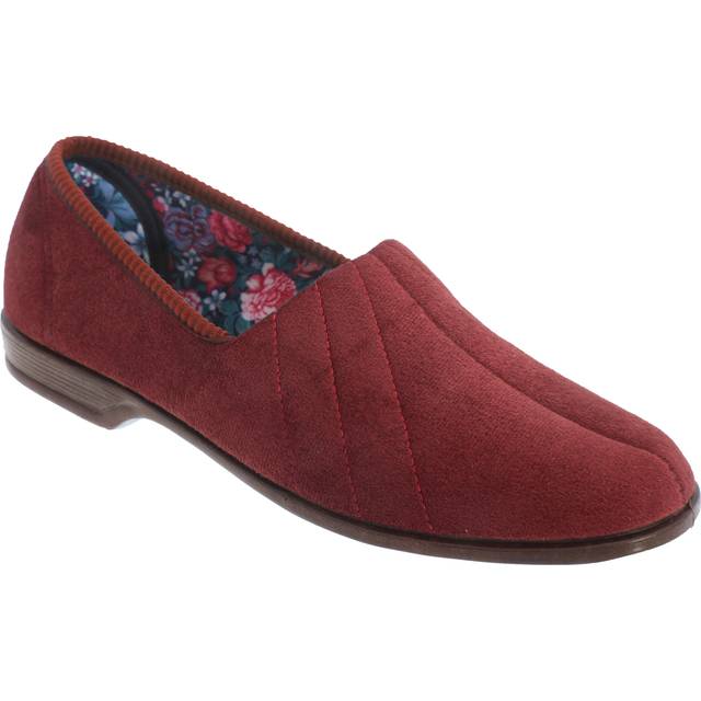 (8 UK, Regal) Sleepers Womens/Ladies Audrey III Roll Top Velour Slippers