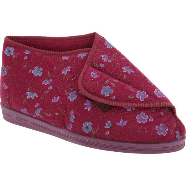 (5 UK, Wine) Comfylux Womens/Ladies Andrea Floral Bootee Slippers